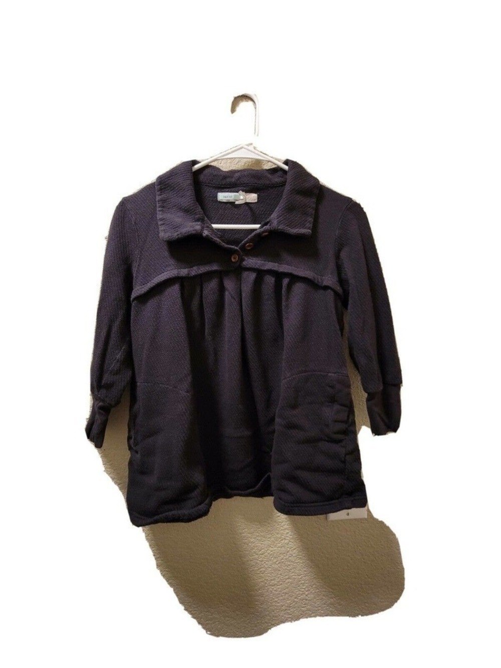 Kimchi Blue 3/4 Sleeve Pullover Sweater, Black Size Small 100% Cotton